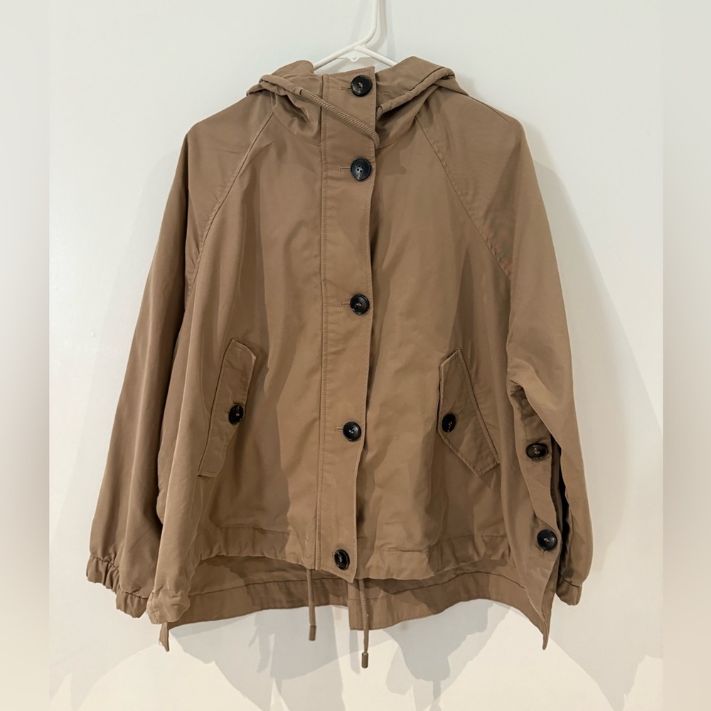Zara Brown Utility Jacket with Hood